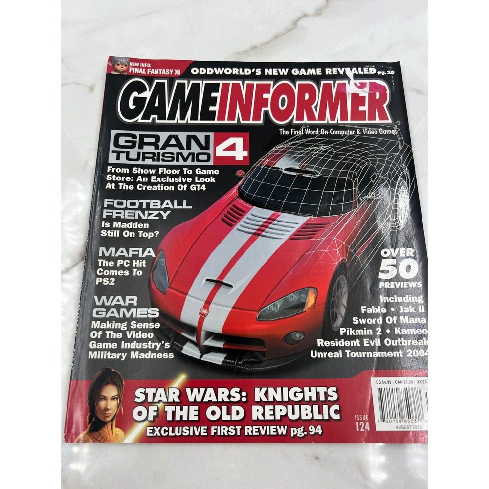 Game Informer Magazine August 2003 Issue 124 Gran Turismo 4 KOTOR Star Wars